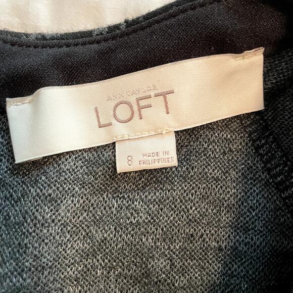 Loft Women's Black and White Knit Drop Waist Dress, size 8 - Picture 6 of 8